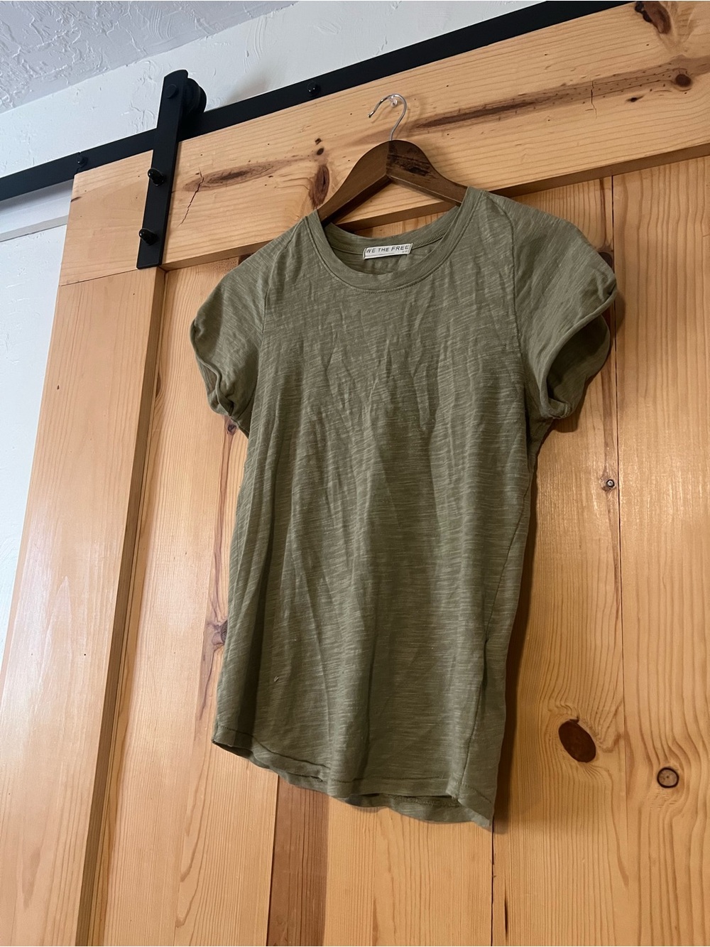 We The Free Olive Green Slub Crewneck Tee